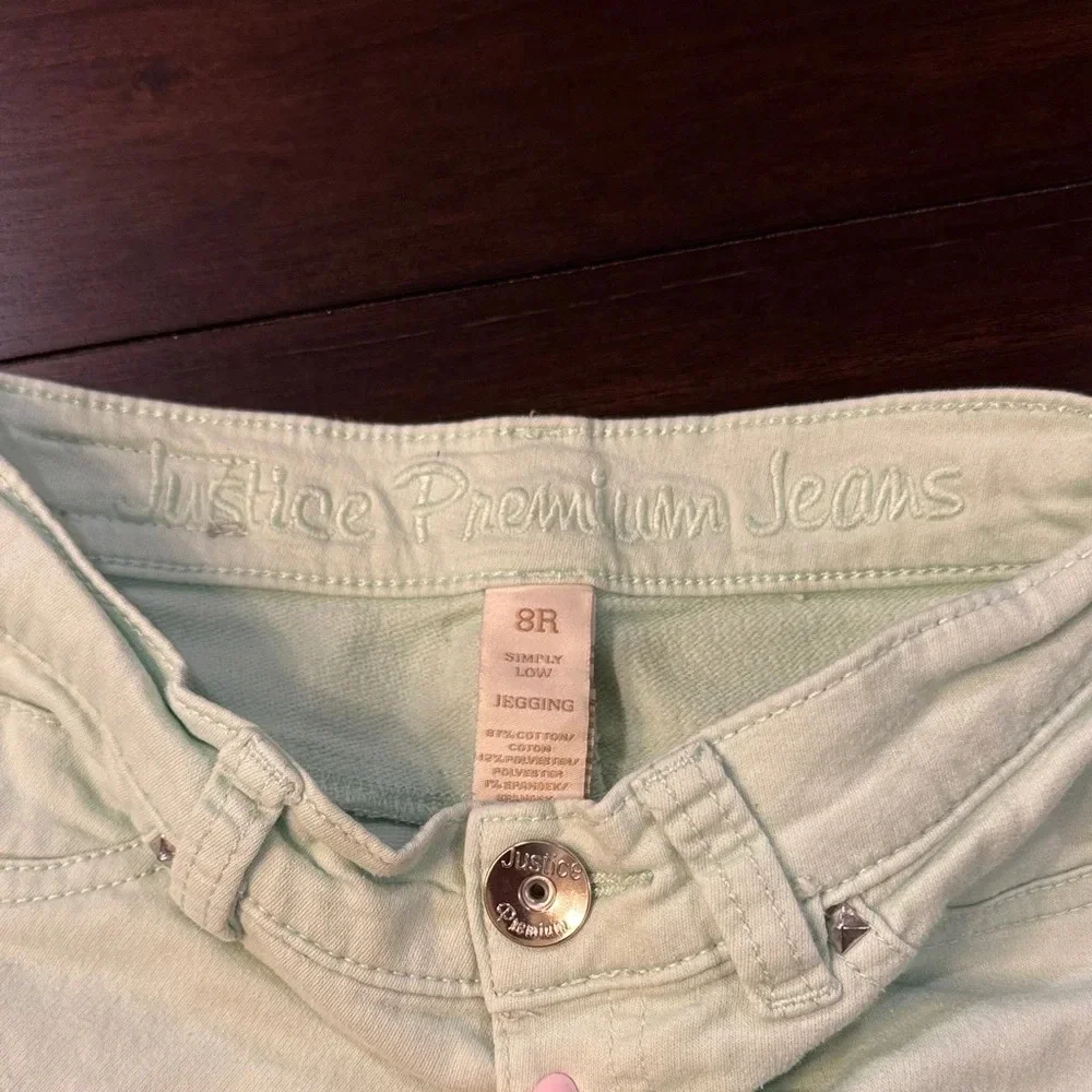 Justice Kids Mint Green Jeggings